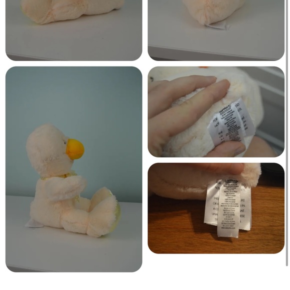 Baby Essentials Duck Plush Stuffed Animal Yellow White Polka Dot Bow AD Sutton - Picture 3 of 3